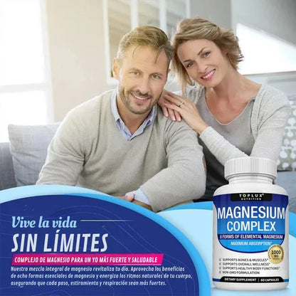Magnesium Complex - 90 Cápsulas | Fórmula Avanzada con 8 Tipos de Magnesio en 1